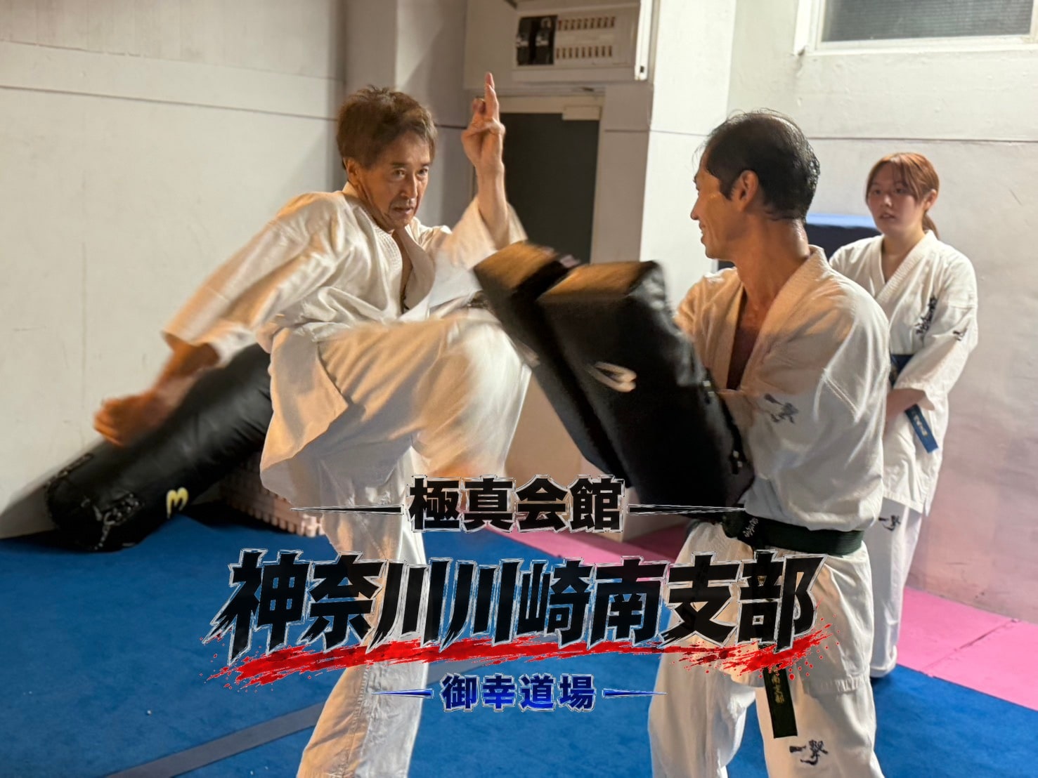支部長によるミット稽古の指導」 class=