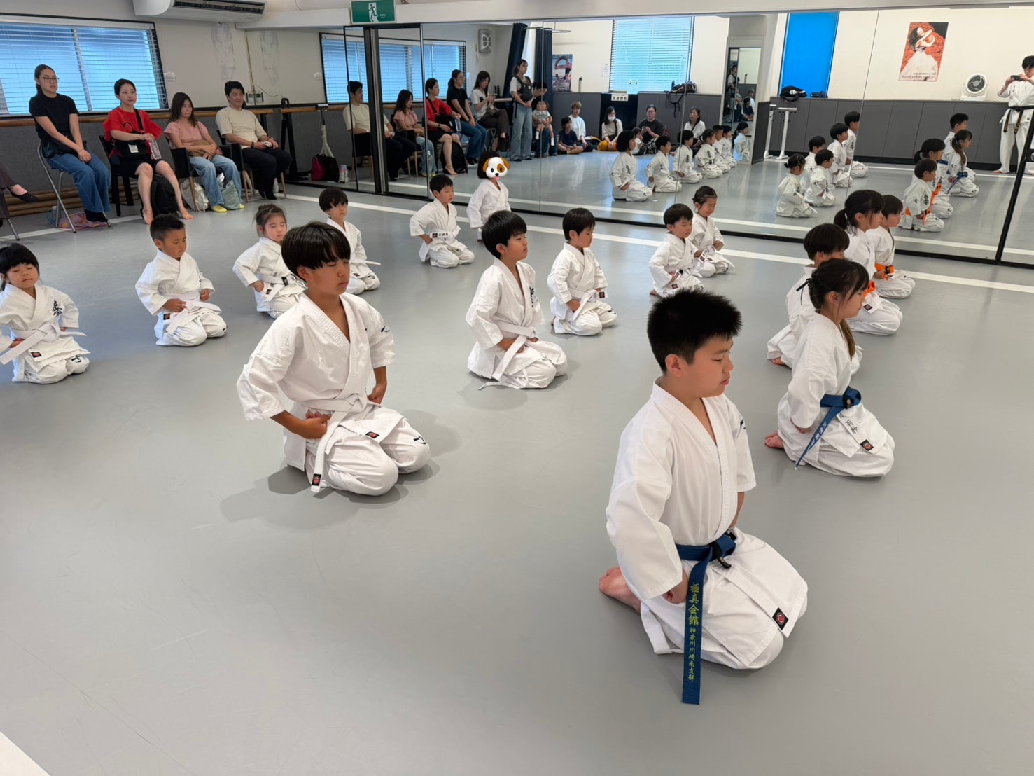 大倉山道場 幼年少年少女クラス 正座で整列する様子