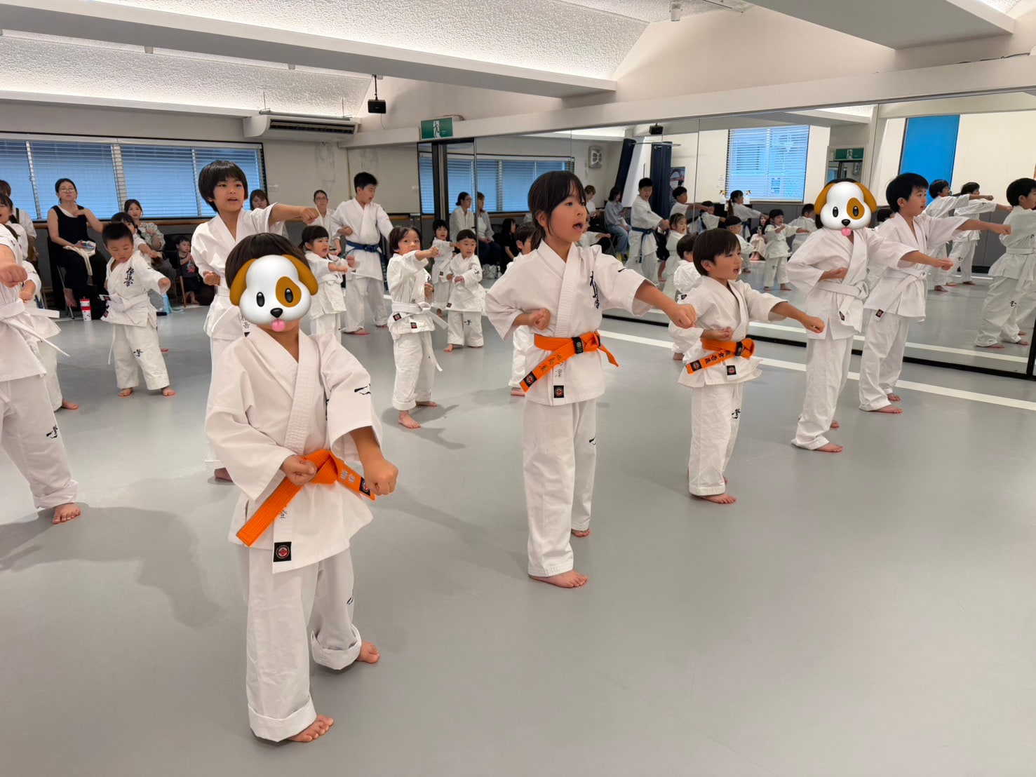 大倉山道場の幼年・少年少女クラス、審査に向けた基本稽古の様子