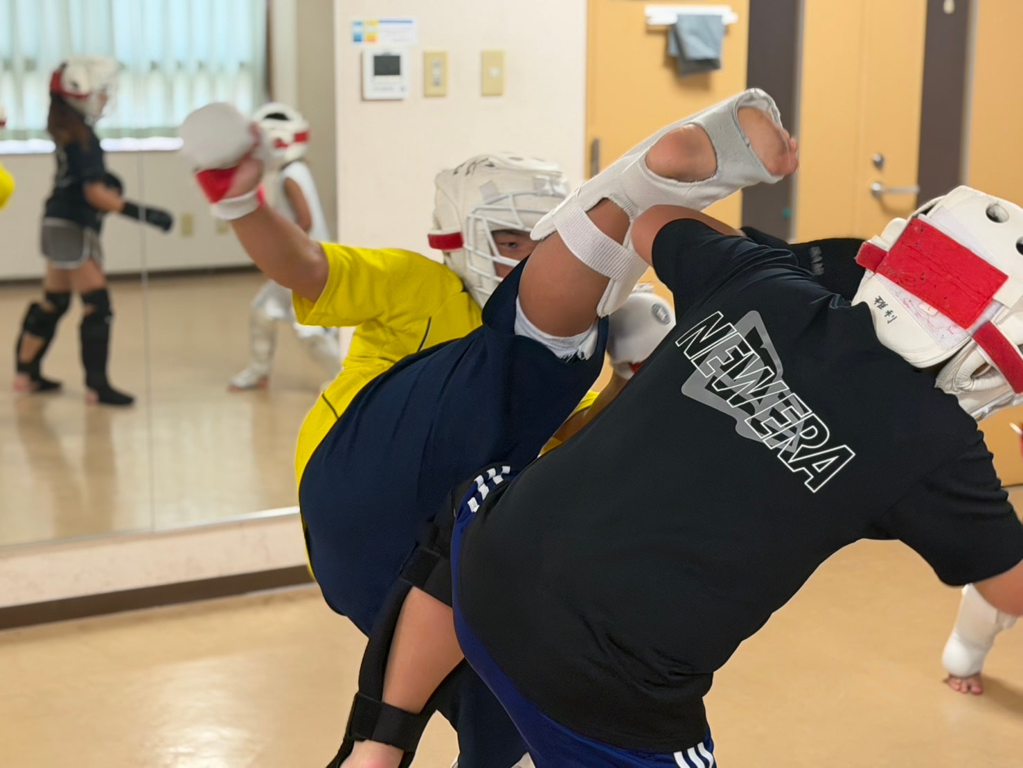 蹴り技の組手稽古