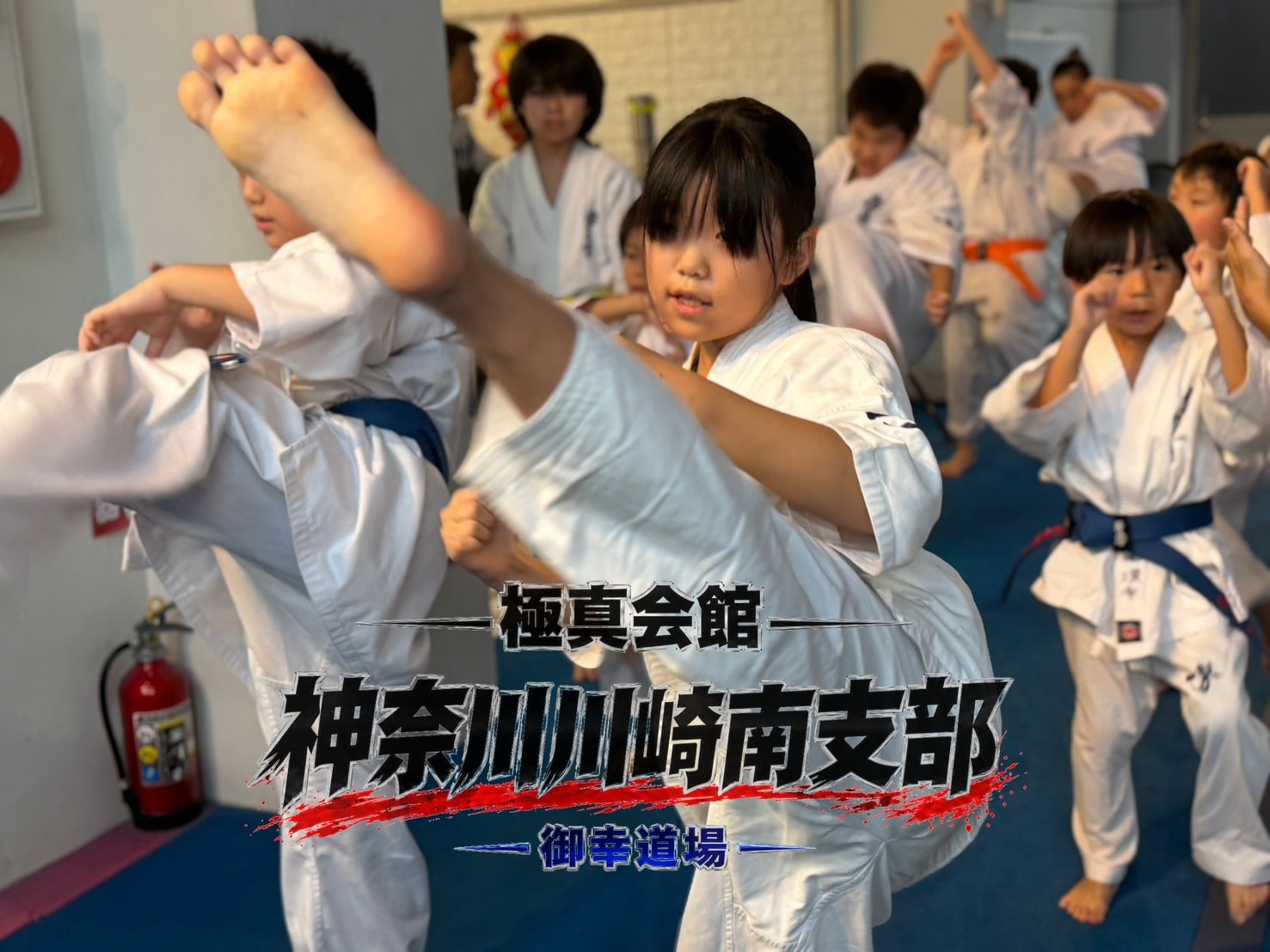 気合の入った表情で蹴りを繰り出す