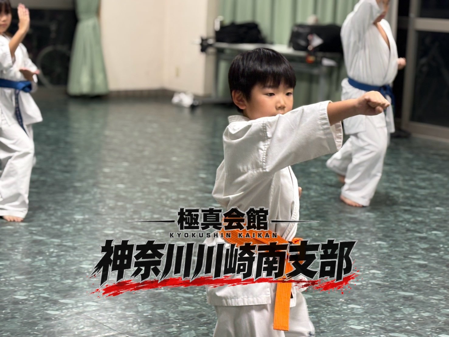 正拳突きを力強く繰り出している
