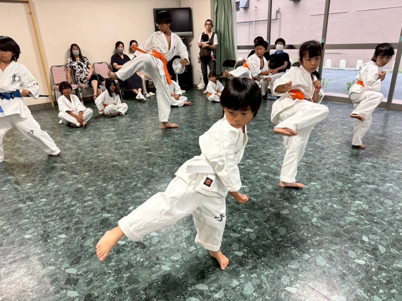 第二川崎駅前道場(川崎区)にて行われた幼年少年少女クラスの正拳突き写真
